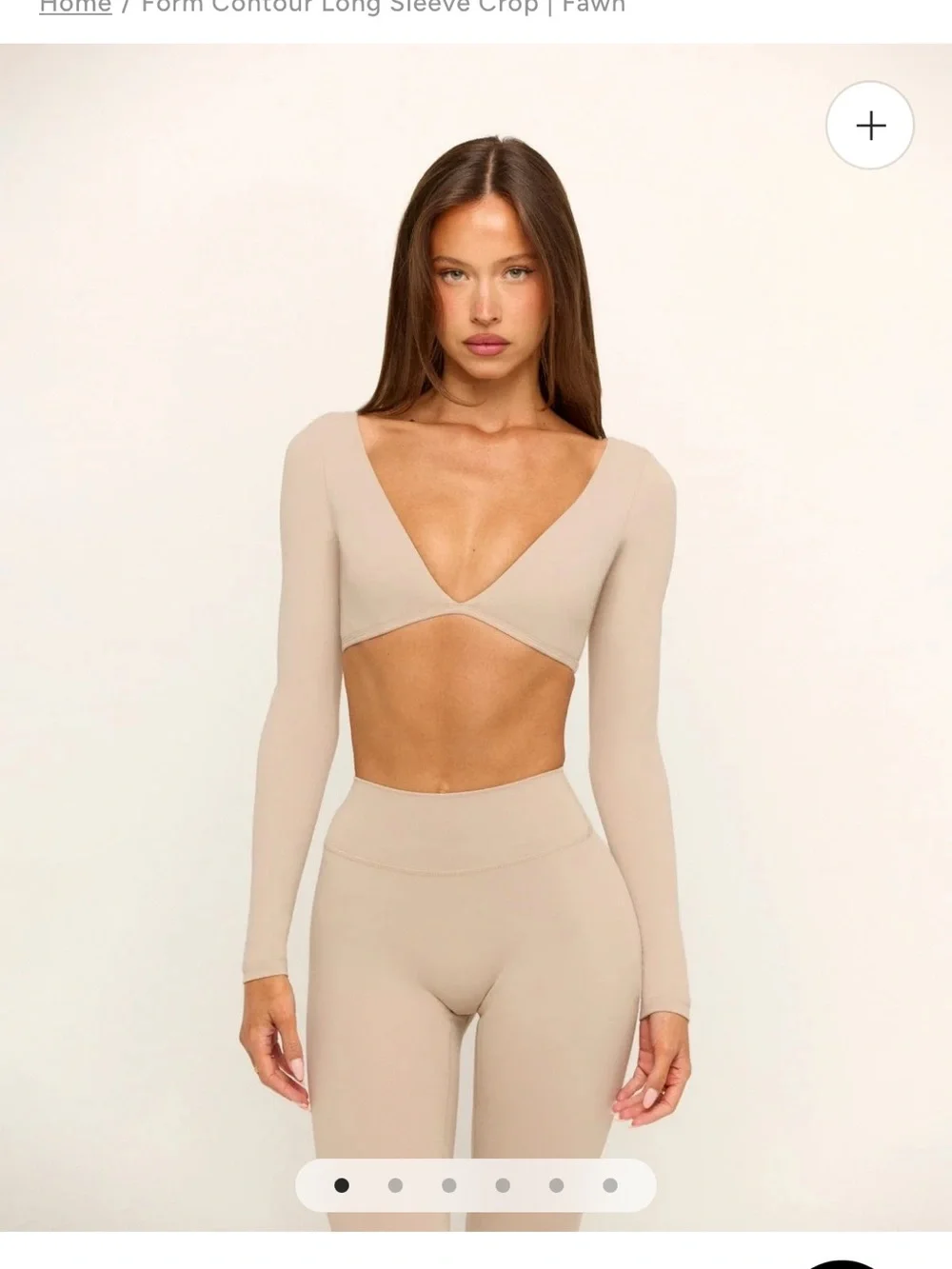 Form Contour Long Sleeve Cropped Top in Taupe